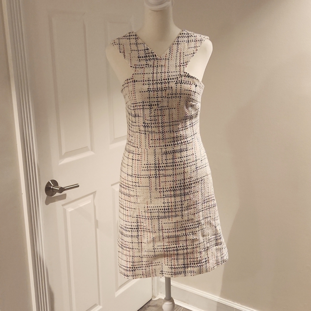 Banana Republic white plaid tweed dress Size 4